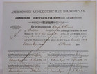 1848 Androscoggin And Kennebec Rail Road Co  500 Bond Loan Certificate Maine Rr
