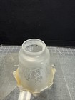 Antique vintage Light Shade Embossed White Frosted Satin Glass 2 25  Fitter