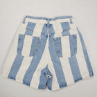 Vintage 90s Jorts Womens 3 4 Blue White Striped Baggy Denim Shorts Made In Usa