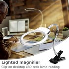 2 25x 5x Led Magnifying Lamp Flexible Gooseneck Lighted Desk Magnifier W  Clamp