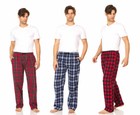 Men s Cotton Soft Flannel Plaid Pajama Pants lounge Bottoms With Pockets