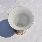 Vintage Floral Chintz Vase 6  Porcelain White Vase Adorned W  Roses   Gold Trim