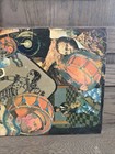 Vintage Mixed Media Collage Wood Panel Harlequin Figures Drums Boho 1968