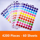 4200 Pcs 3 4  Colored Dot Stickers Round Color Coding Labels Self Adhesive Label