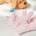 Parent s Choice Plush Pink Bunny Security Blanket With Satin Back 12  Infant