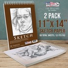 11  X 14  Heavy-weight Paper Spiral Bound Sketch Pad 90lbs 30-sheets  pack Of 2 