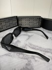 Prada Spr 17w-f Rectangle Sunglasses Black Frame Gray Tinted Lens