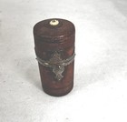 Antique Etui Necessaire Sewing Kit Complete Round Leather Original Early 1800 