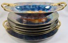 Rosenthal Fairyland Butterfly   Fruit Dessert Set Blue Luster Bavaria Antique  o