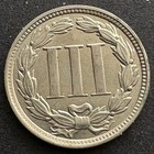 1881 3 Cent Nickel Piece Au  Complete Pillar Lines