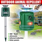 Ultrasonic Solar Animal Repeller With Pir Sensor  Dogs  Cats  Birds New   