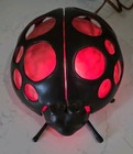 Vintage Brass Ladybug Table Lamp Light Movable Wings Tested Working W  Red Bulb