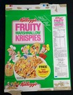 Vintage 1987 Kellogg s New Fruity Marshmallow Krispies Cereal Box Finger Twister