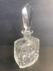 Art Deco Perfume Bottle clear Glass czechoslovakia C1940 stamped cut Crystal