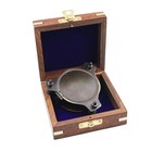Antique Style Brass Surveyor Compass With Wooden Box 