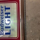 Vintage Budweiser Light Beer Mirror 18x22 Bud Anheuser Busch 80 s Framed Bar Sig