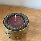 Solid Brass Votive Light Candel Holder Stars Cut Out Vintage Mcm Estate