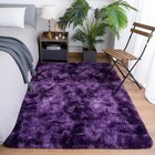 Fluffy Rug For Bedroom Living Room  5x7 Purple Area Rugs  Faux Fur Shag Modern C