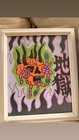 Set Of 3 Original Hand Drawn Japanese Demon Art Posca Marker Framed 9x11