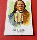 1888 N2 Tobacco Card Allen   Ginter American Indian Chiefs Big Snake Winnebagoes
