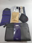 Tumi For Delta Grey blk Small  Pouch Zipper Soft Sided Travel Case Toiletry Bag