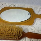 Vintage Bakelite Vanity Set- Brush And Handheld Mirror Mcm Dresser Set