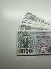 Mexico 1977 10 Pesos Unc Consecutive Serials Miguel Hidalgo 20 Note Lot