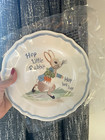 Disney Pottery Barn Holiday Plate Peter Rabbit Bunny Easter Gift Garden Party 