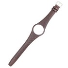 For Man Omega Dynamic Real Calf Leather Watch Band With Silver Steel Buckle