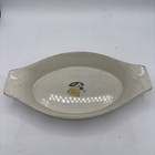 Vintage Asta Japan Aszi Porcelain Oval Serving Platter Blue Yellow Floral 12 