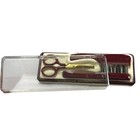 Vintage 3 Piece Baby Grooming Kit Comb Brush Safety Scissors In Box Germany Rare
