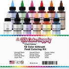 Chefmaster 2-ounce 12-color Airbrush Cake Color Kit With Usa Color Mixing Wheel