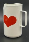 Arabia Finland Kaj Franck White red Enamelware Heart Pitcher  Mcm