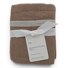 Pottery Barn Belgian Flax Linen Frame Shams Set 2 King Bronze Flax