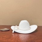 White Cowboy Hat For Some 1 9   Other Scale Dolls See Head-opening Measurements 