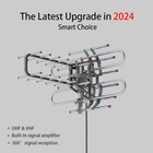 Hdtv Outdoor Amplified Antenna 990miles Hd Tv 36db Rotor Remote 360  uhf vhf fm