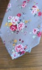 Ties Men s Gray Cotton Floral Tie With Matching Hanky Necktie Wedding 