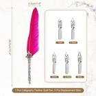 Patikil 26 5cm 10 4  Calligraphy Feather Quill 1 Count  pack Of 1   Rose Red