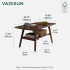 100  Solid Wood Coffee Table For Living Room 39 37  Mid Century Modern Tables