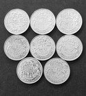 Set 8 Silver Coins 1950 1952 Canada 50 Cent Half Dollar Au Perfect Condition