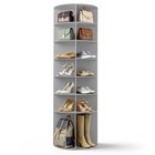 7-tier 360   Rotating Shoe Rack Tall Grey Spinning Tower Space-saving Organizer