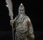 Vintage Chinese Bronze  guangong  Hero Man Figurine Statue  qianlong  Marked