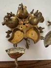 Antique Brass Indian Spice Kumkum Box  Peacock   More
