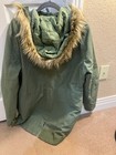 Ll Bean Hooded Full Zip East End Parka Xl-reg Green Color Organic Cotton Nice