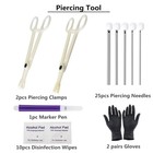 Body Piercing Kit - Yuelong 40pcs Piercing Needles Clamps Kit Mix Needles 12g 14