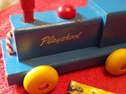 1950 s Playskool Wooden Pull Toy Special Freight Train Set No 415 W box Vtg Usa 