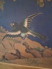 Chinese Painting Framed 26 X 29 Wooden Framed  Finches And Cockrel  Antique 