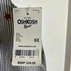 Bnwt   s Girl   s Oshkosh Striped  Top With Handknot Slippers Size 6yrs 