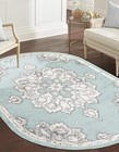  Parker Collection Area Rug - Kokulu  7  10  X 10  X 7 10   oval  Aqua beige