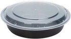 24 Oz Plastic 7  Round Small Meal Prep Food Containers With Clear Dome Lids Bulk